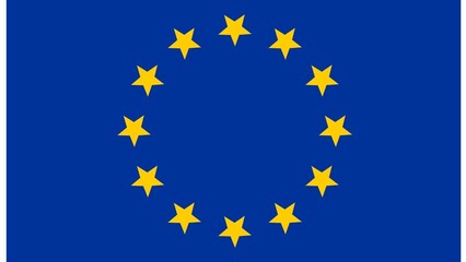 The European Union (EU) official flag isolated on white background.