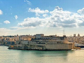 Fototapeta premium Panoramic view of the skyline of Senglea, Malta