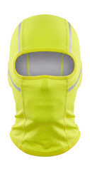 Fototapeta premium Neon yellow spandex balaclava featuring reflective stripes