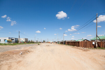 Bulgan town buildings view, Mongolia
