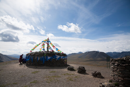 Presidential ovoo in Altai Tavan Bogd National Park, Mongolia
