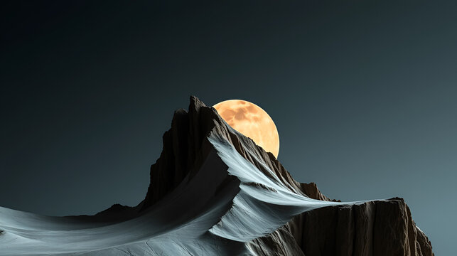 poster for contemplative sound installation | reverent dislocation | bone ivory with trace rust | inward tilt imbalance | edge-shedding technique | silent commemorative ridge | topographic melancholy