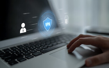 Obraz premium VPN security protects network access. VPN security encrypts data, hides identity, VPN security defends traffic, and VPN security secures connection from threats. Latch