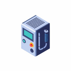 Fototapeta premium Isometric illustration of a medical device with a screen and controls.