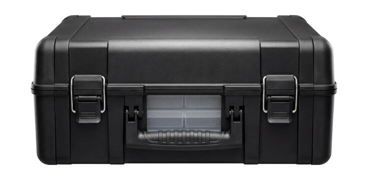 Plastic tool case with stackable trays.