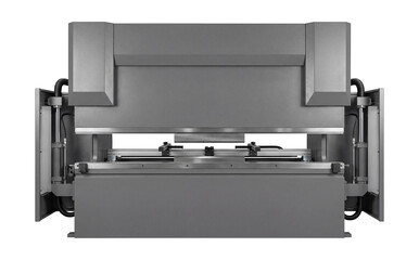 Hydraulic press brake with a 3-axis back gauge.