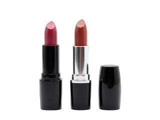 Obraz premium Two lipsticks with cap on transparent background