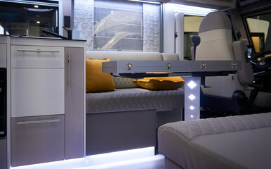 Interior of a camper van