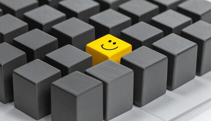 Black Keyboard with Yellow Smiley Face Key