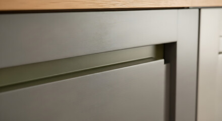 Fototapeta premium Closeup of a gray cabinet drawer with water droplets on its surface