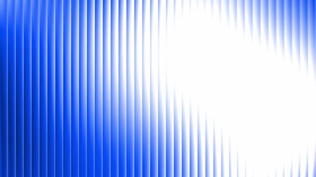 Bright blue fractal glass effect background in 4K with ribbed glowing vertical light lines, smooth gradient blur, high contrast and futuristic refraction loop.