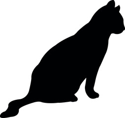 a cat body silhouette vector