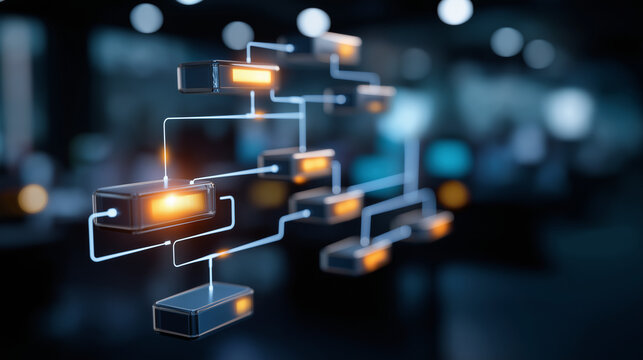Digital technology of business process and workflow automation with comprehensive flowchart and processing management scheme hierarchy management of corporate workflows