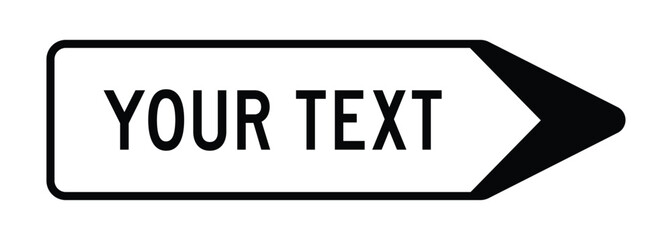 Obraz premium Professional Customizable White Directional Sign – Right-Pointing Navigation Arrow with Editable Text Field