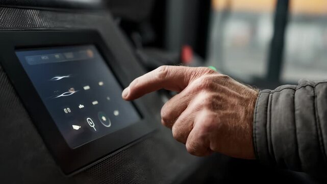 Remote lock system operator engaging touchscreen controls to deactivate vehicle immobilizers highlighting secure asset management technology.