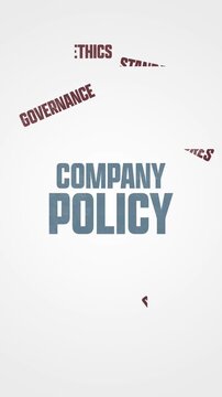 Company Policy Concept. Illustration with Icons  Keywords and Arrows