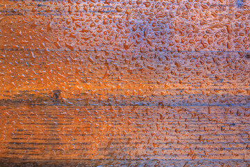 Water Drops on Brown Wooden Surface Background Texture