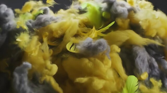 Yellow Feathers and Grey Wool Convulsing in a Chaotic Cloud