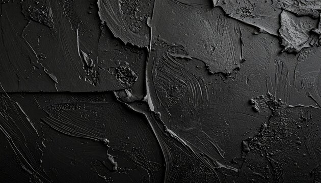 Matte black plaster wall texture