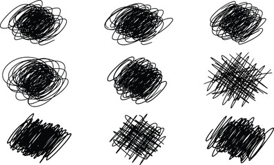 Black scribble shapes collection