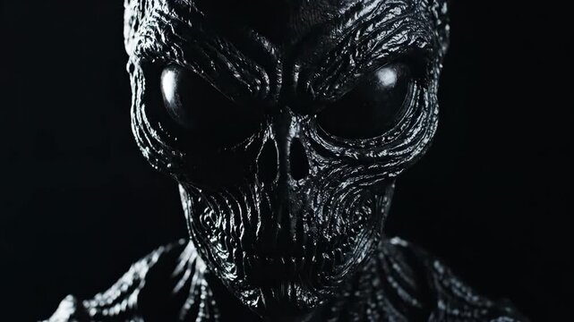 Dark Alien Creature Portrait - A Creepy and Mysterious Figure.