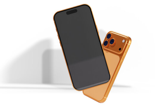 phone isolated on white screen for make mockup premium png with high resolution	