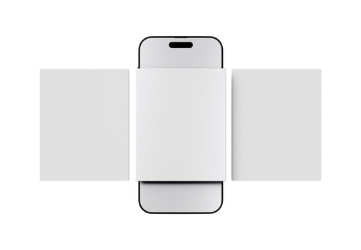 Mobile phone with white frames premium png digital device for make mockup
