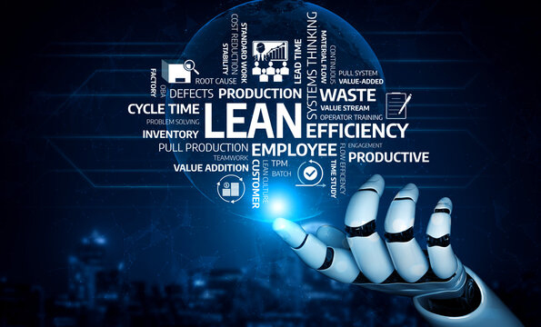 A futuristic robotic hand symbolizes concepts of lean efficiency, highlighting essential principles for improving productivity and sustainability in businesses. Tessel