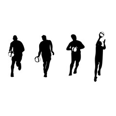 Obraz premium Basketball player action silhouette vector image on a white background