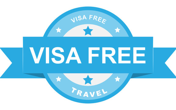 visa free round isolated ribbon label. visa free sign Stock Vector Image