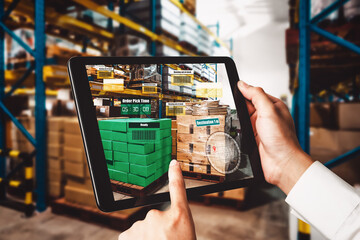 Smart warehouse management system using augmented reality technology to identify package picking...