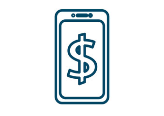 Obraz premium Cellphone Financial App with Dollar Symbol Sign