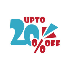 20% off logo vector illustration. Up To 20 Percent Off Sale icon.