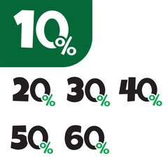Sale tags set vector badges template, up to 10, 20, 90, 80, 30, 40, 50, 60, percent off vector illustration.