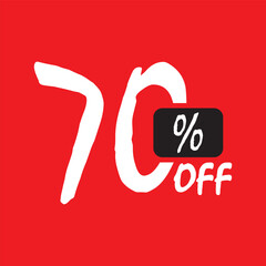 70% OFF Sale Discount Banner. Discount offer price tag.