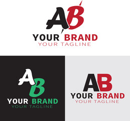 Creative letter AB logo. Modern Letter AB Logo template editable for your business.