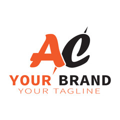 Creative letter AC logo. Modern Letter AC Logo template editable for your business.