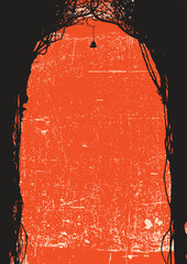 Obraz premium A4 vector frame for a greeting card or flyer in a gothic style with a realistic arch of roots and branches, old tree. A dense forest. Space for an inscription. Magical, fairytale-like. No ai