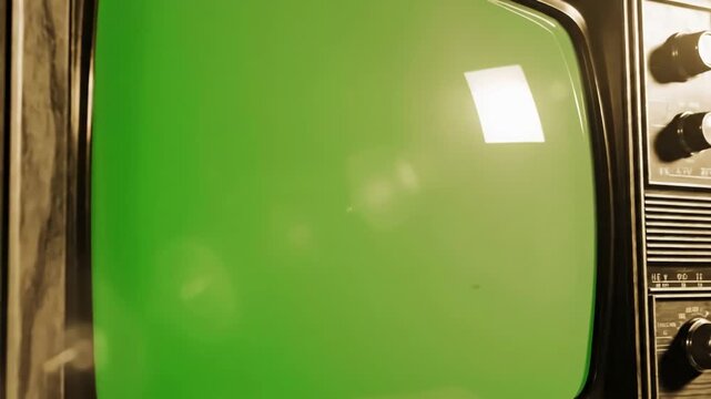 Green Screen vintage television set background with noise and static sepia tone you can replace the footage or picture want lkeyingr effect in ae check tutorials internet scene 2 distortion, overlay