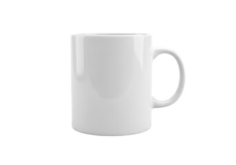 White ceramic mug object for home product branding and advertising resources isolated on white background.