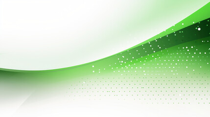Fototapeta premium Abstract green banner with smooth curves and dotted patterns creates fresh and modern design, perfect for various applications