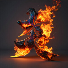 漢字1文字の意味を表現したグラフィック【炎】