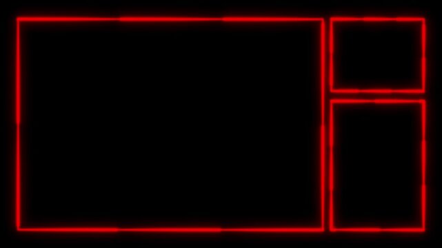 Live streaming Frame - animated red neon overlay frame for live streaming and gaming templates