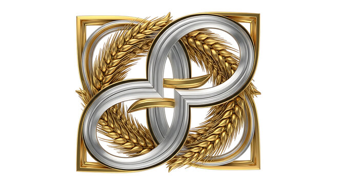 luxurious 3d gold and silver 88 symbol with golden wheat representing agricultural prosperity and abundance perfect for an 88th anniversary design.
