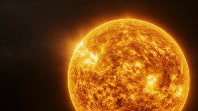 Dramatic Close-up of the Sun's Granulated Photosphere and Solar Flares