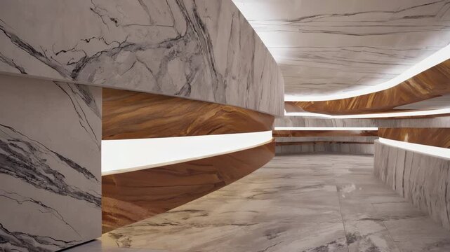 Cinematic architectural video where controlled light bands define spatial structure, conveying precision and refined modern design.
