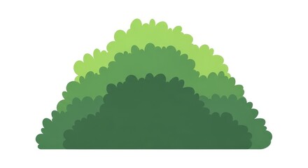 Green Hillside Landscape Illustration.