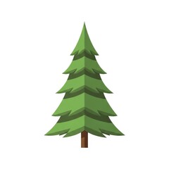 Obraz premium Green Pine Tree Illustration Isolated 2.