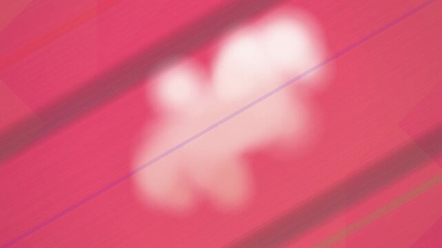 Blurry pink background with white shape and diagonal lines