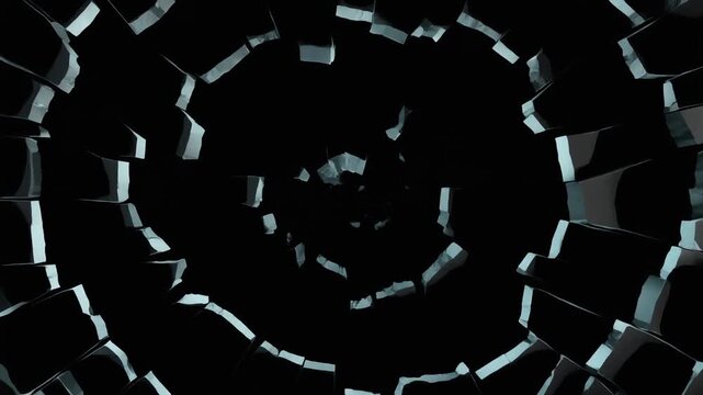 ひび割れ画面から闇へ落ちる演出動画